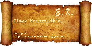 Elmer Krisztián névjegykártya